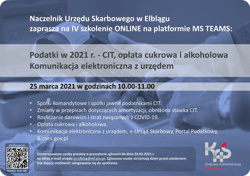 Elbląg, Szkolenie z podatków