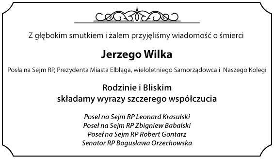 Kondolencje od parlamentarzystów PiS