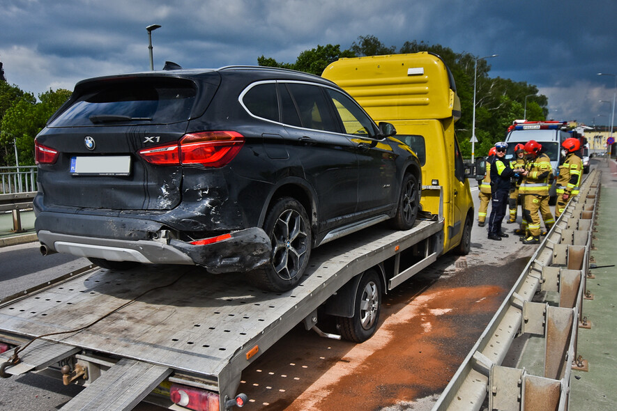 Elbląg, Kolizja audi z bmw na moście Wyszyńskiego