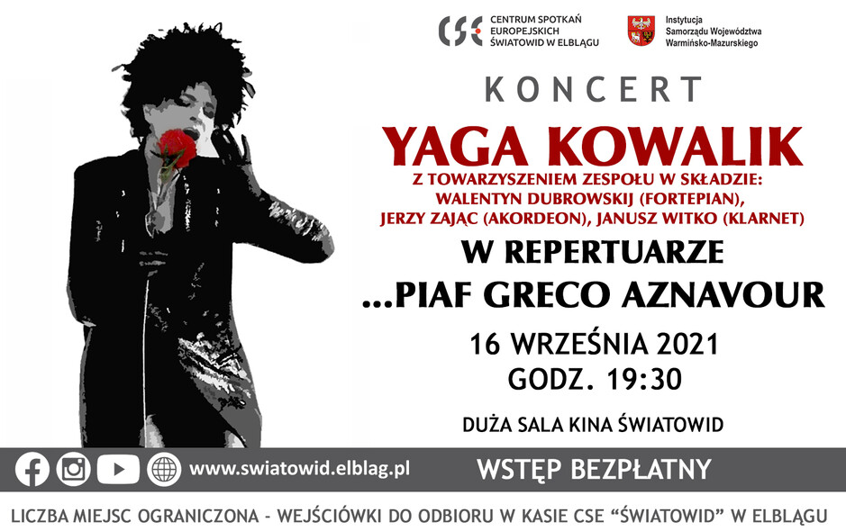 Elbląg, Yaga Kowalik z koncertem w "Światowidzie”. Mamy wejściówki