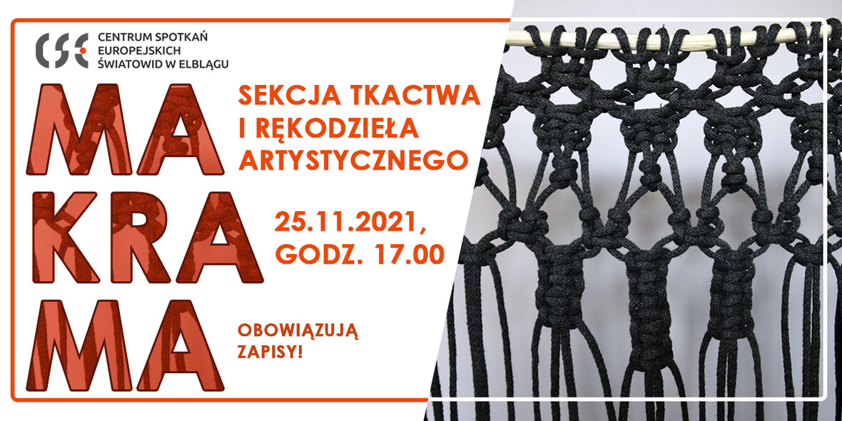 Elbląg, Zapraszamy na warsztaty makramy | sekcja tkactwa i rękodzieła artystycznego