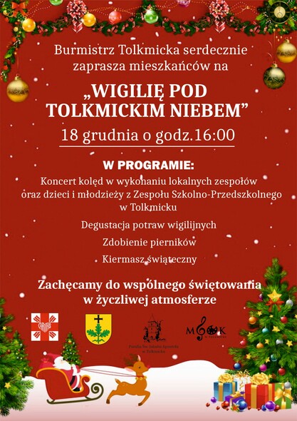 Elbląg, Wigilia pod tolkmickim niebem