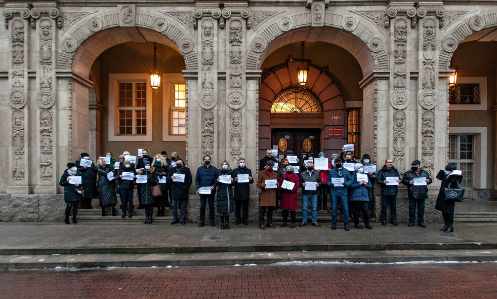 Elbląg, Pikieta pod elbląskim sądem w dniu 14 grudnia 2021 roku,