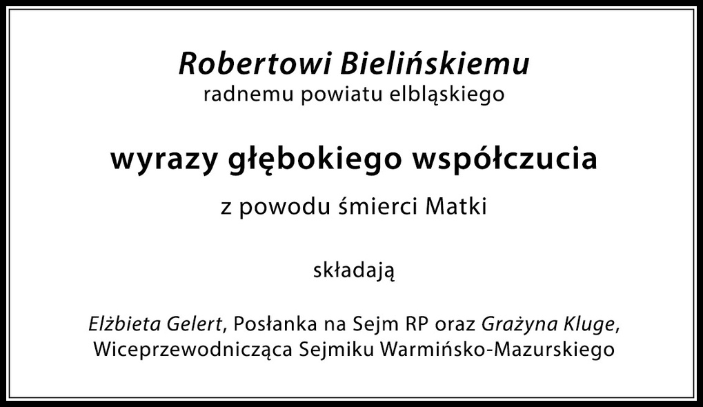 Kondolencje dla radnego