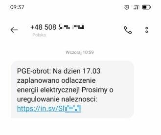 Elbląg, Uwaga na fałszywe smsy o nieopłaconym rachunku za prąd 