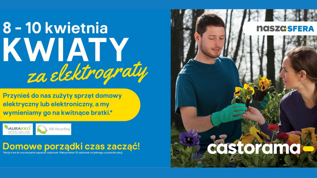 W Castoramie za elektrograty dostaniesz kwiaty! Czekamy 8-10 kwietnia W Castoramie za elektrograty dostaniesz kwiaty! Czekamy 8-10 kwietnia