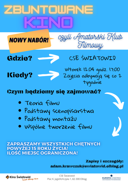 Elbląg, Dodatkowy nabór do Amatorskiego Klubu Filmowego