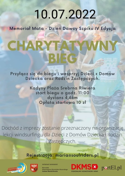 Elbląg, Dzień Dawcy Szpiku. Przyłącz się do biegu