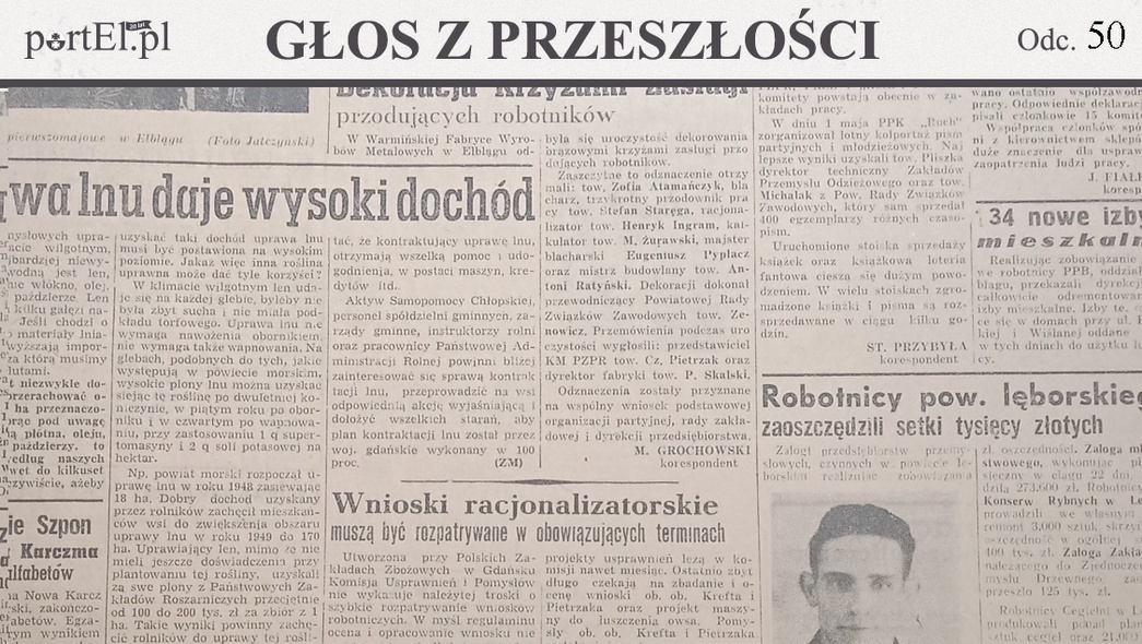 Elbląg, Źródło: Głos Wybrzeża nr 123, 1950 r.