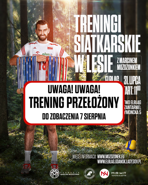 Elbląg, Trening z Marcinem Możdżonkiem przełożony
