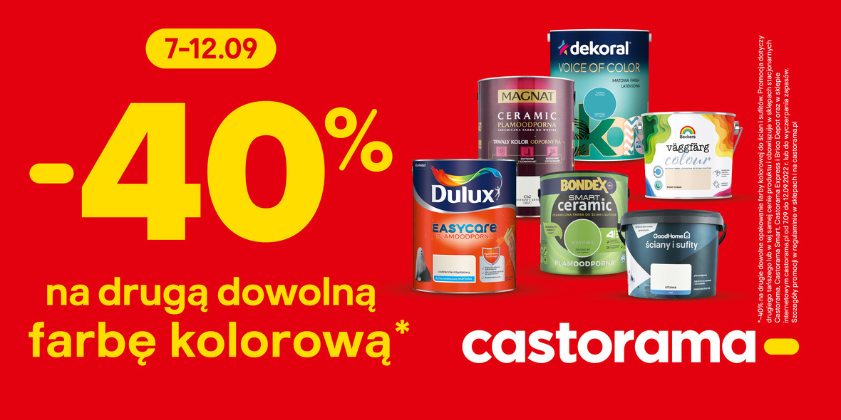 Promocja na farby kolorowe -40% tylko do 12 Września Promocja na farby kolorowe -40% tylko do 12 Września