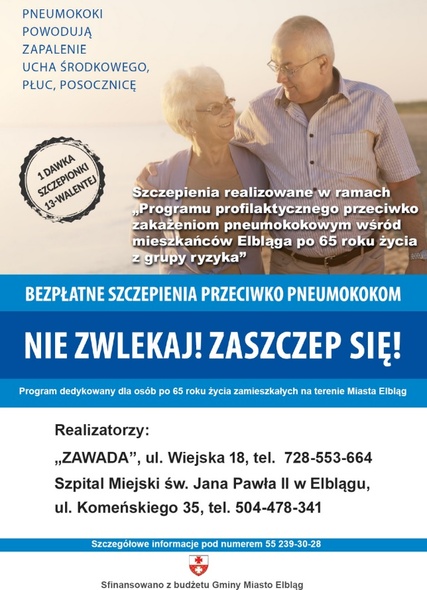 Elbląg, Szczepienia przeciw pneumokokom dla seniorów 