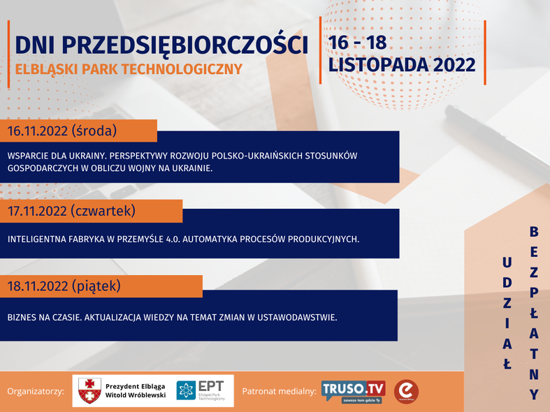 Elbląg, Dni Przedsiębiorczości w Elbląskim Parku Technologicznym