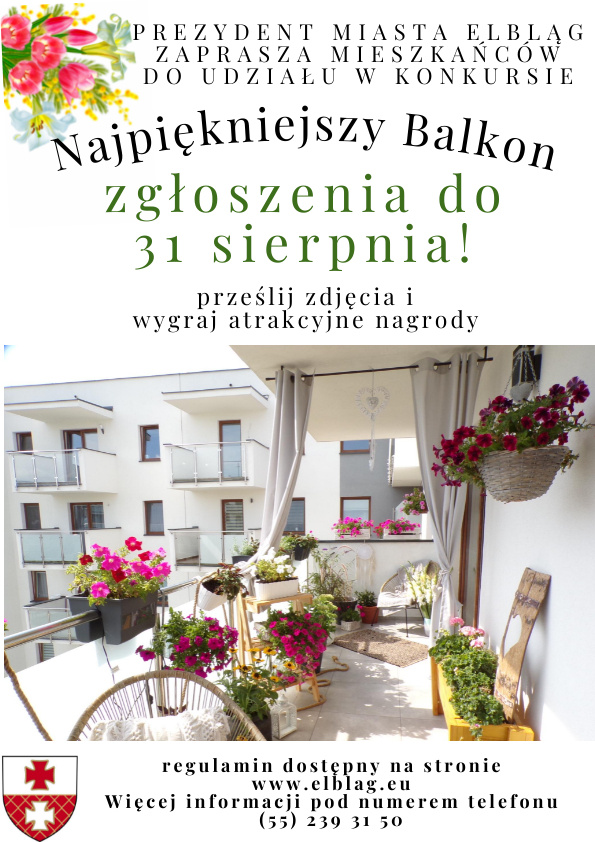 Elbląg, Weź udział w konkursie na najpięknieszy balkon Elbląg, Weź udział w konkursie na najpięknieszy balkon