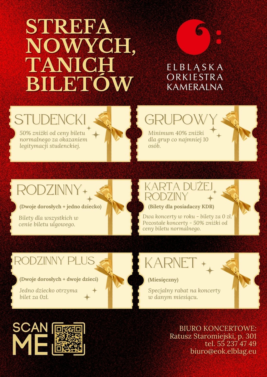Elbląg, Nowe zniżki dla melomanów Elbląskiej Orkiestry Kameralnej