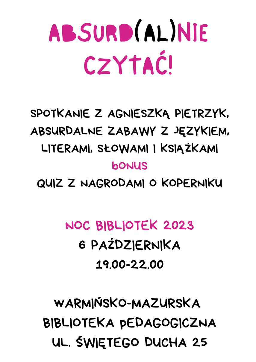 Elbląg, Noc Bibliotek 2023 w Bibliotece Pedagogicznej