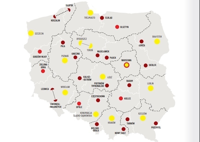 Elbląg, Jeden z wariantów podziału na województwa wg Instytutu Sobieskiego (graf. Instytut Sobieskiego) Elbląg, Jeden z wariantów podziału na województwa wg Instytutu Sobieskiego (graf. Instytut Sobieskiego)