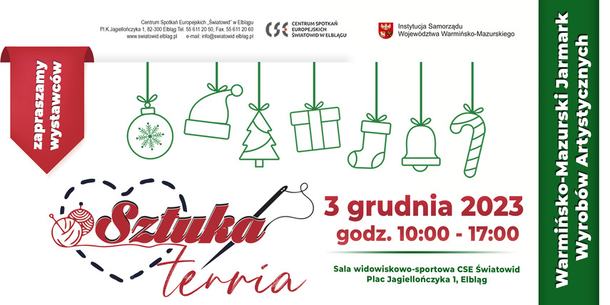 Elbląg, SztukaTERRiA 2023. Zapraszamy wystawców na jarmark świąteczny Elbląg, SztukaTERRiA 2023. Zapraszamy wystawców na jarmark świąteczny