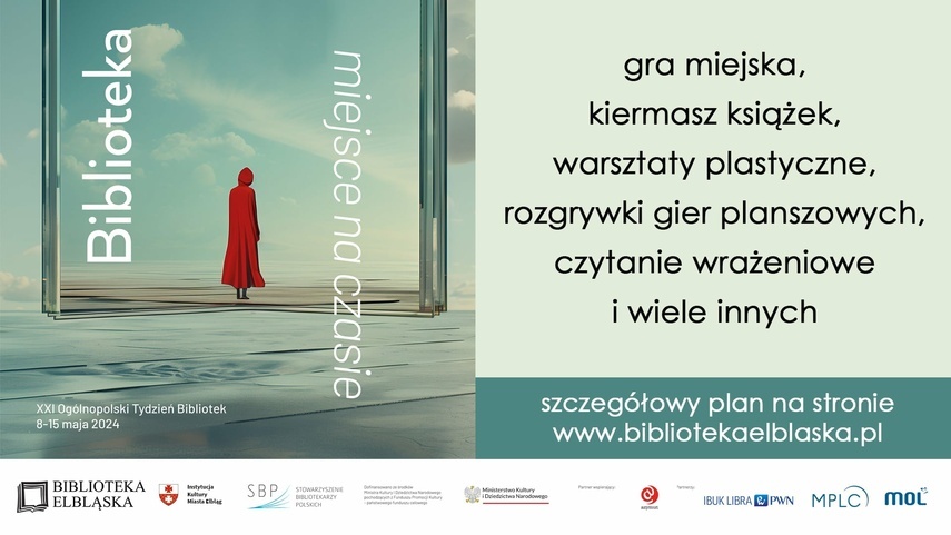 Elbląg, Codzienne atrakcje na Tydzień Bibliotek: 8-15 maja