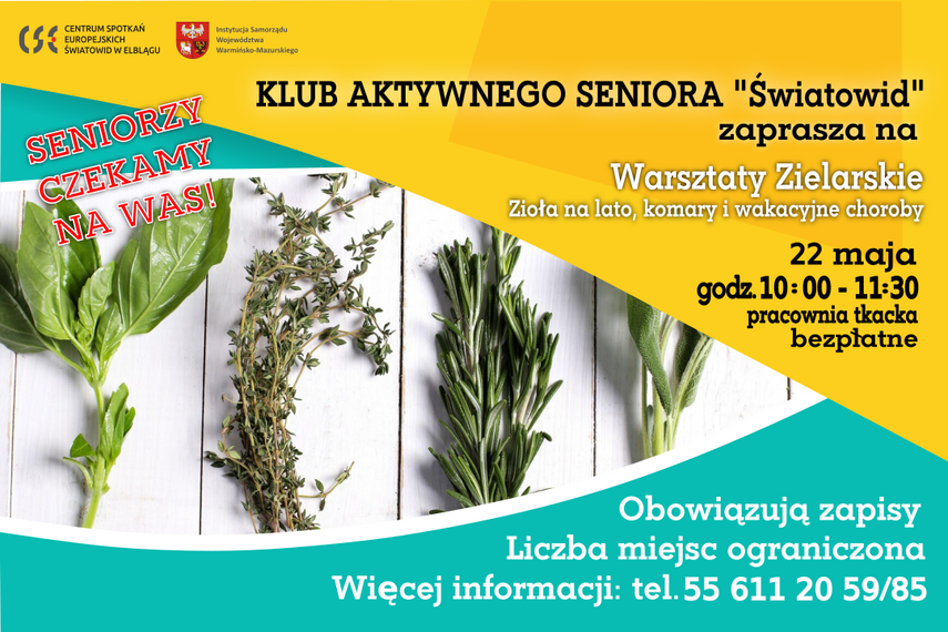 Elbląg, Warsztaty zielarskie dla seniorów. Zioła na lato, komary i wakacyjne choroby Elbląg, Warsztaty zielarskie dla seniorów. Zioła na lato, komary i wakacyjne choroby
