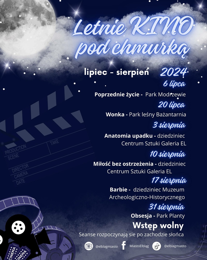 Elbląg, Wraca Letnie Kino pod Chmurką