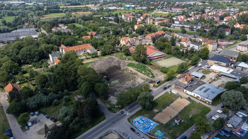 Elbląg, Widok na teren inwestycji z lotu drona