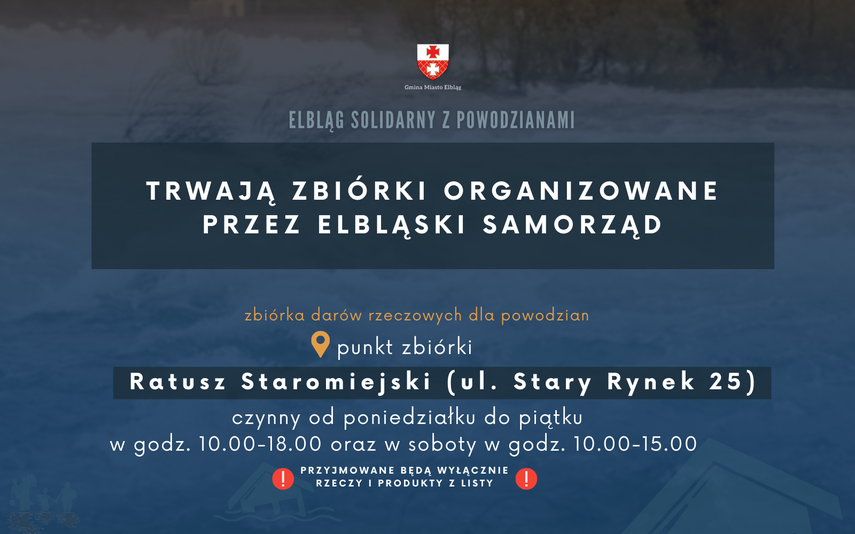 Elbląg, Elblążanie wspierają powodzian. Ty też możesz pomóc!