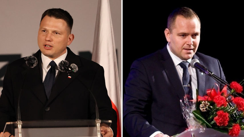 Elbląg, Sławomir Mentze (z lewej) i Karol Nawrocki