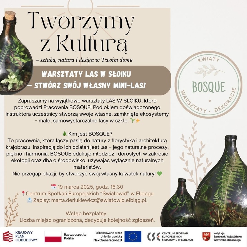 Elbląg, Warsztaty „Las w słoiku” Elbląg, Warsztaty „Las w słoiku”