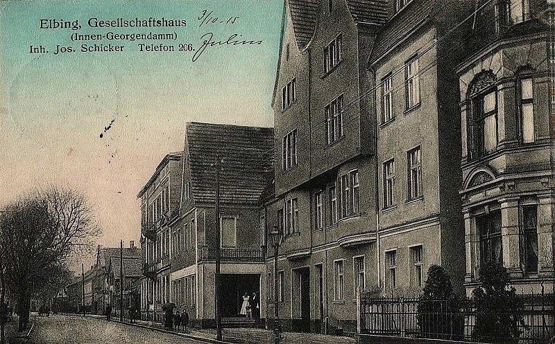 Elbląg, Elbląg dawniej, ul. Grobla św. Jerzego (wówczas Inner Georgedamm)