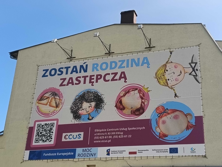 Elbląg, Baner promujący projekt przy ul. Robotniczej.