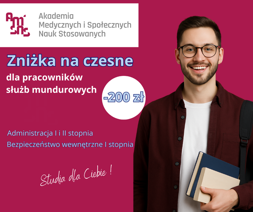 Zniżka na czesne dla pracowników służb mundurowych. Dołącz do grona studentów AMiSNS
