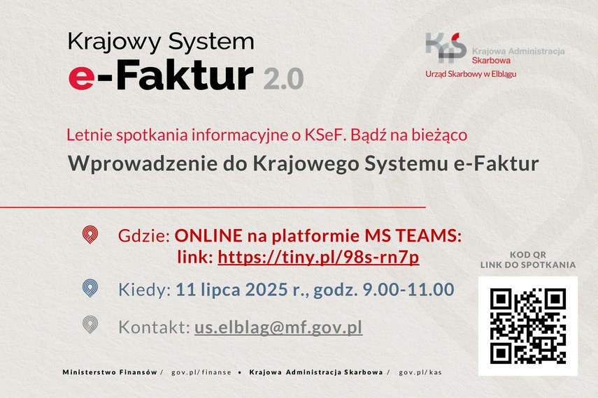 Elbląg, Letnie spotkania informacyjne o KSeF. Bądź na bieżąco