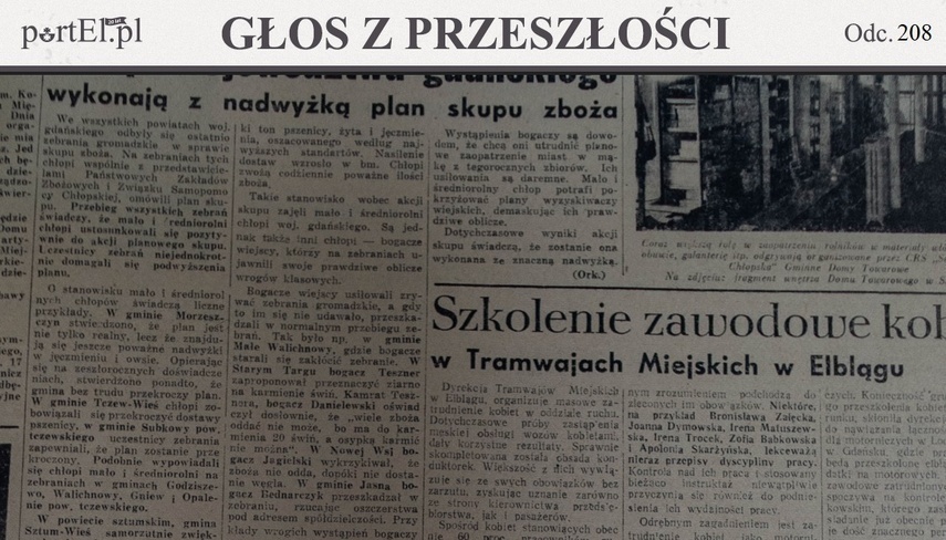 Elbląg, "Zatrudnienie kobiet jako motorniczych" (Głos z przeszłości, odc. 208) Elbląg, "Zatrudnienie kobiet jako motorniczych" (Głos z przeszłości, odc. 208)