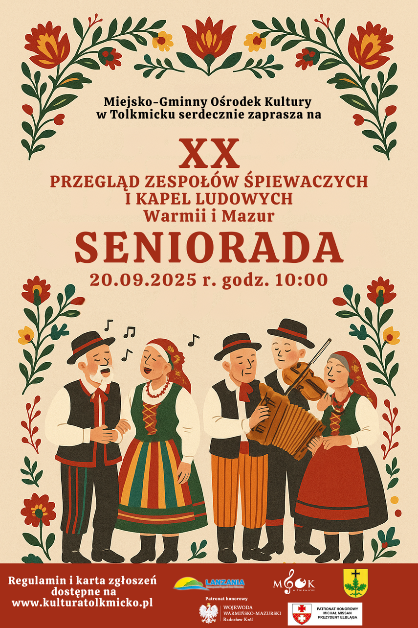Elbląg, Seniorada 2025 w Tolkmicku - jubileuszowa edycja i wyjątkowy koncert Andrzeja Rybińskiego