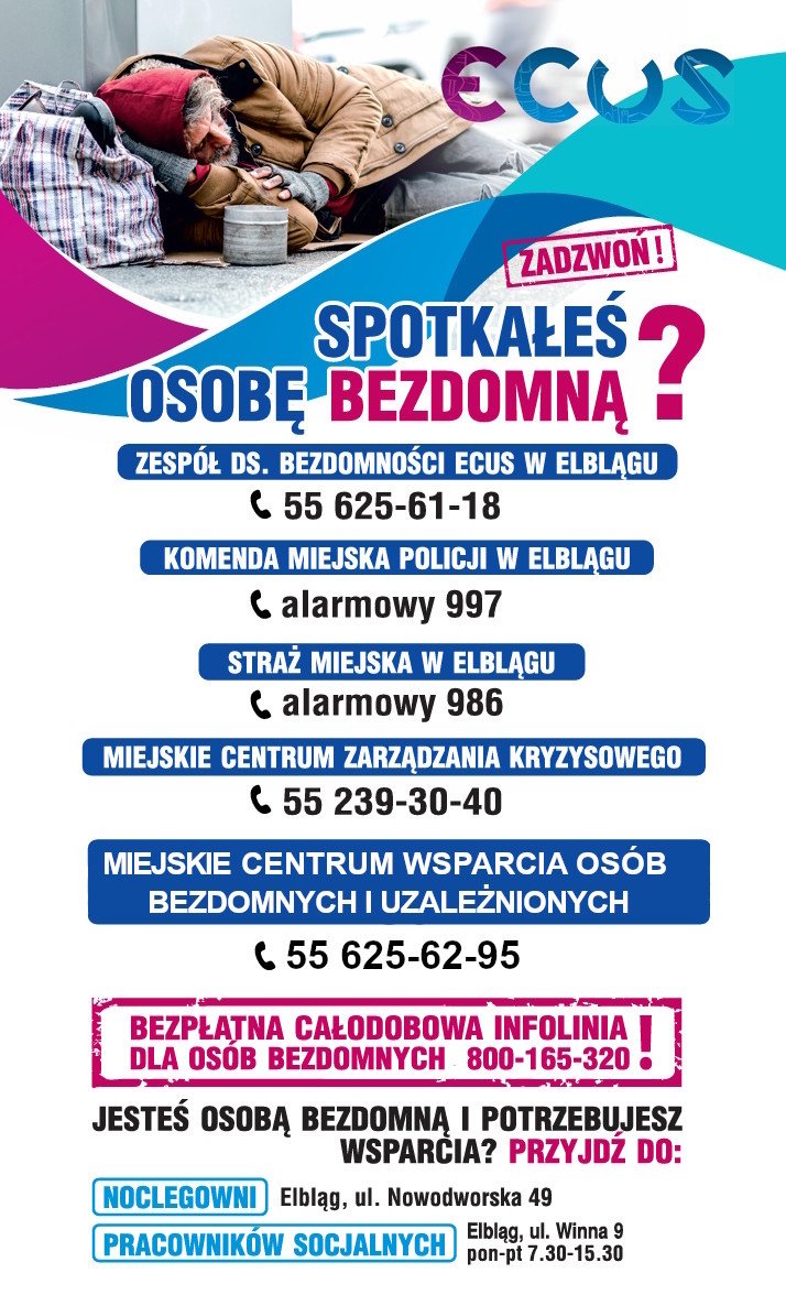 Elbląg, Pomoc dla bezdomnych Elbląg, Pomoc dla bezdomnych