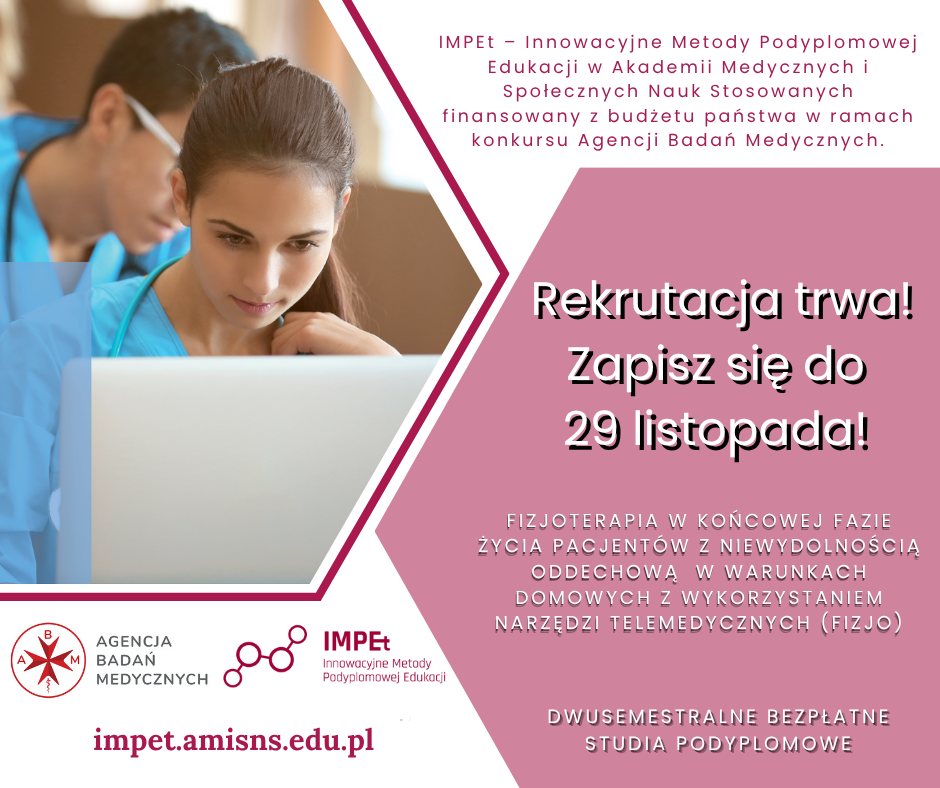 Bezpłatne studia podyplomowe z fizjoterapii oddechowej - trwają zapisy Bezpłatne studia podyplomowe z fizjoterapii oddechowej - trwają zapisy