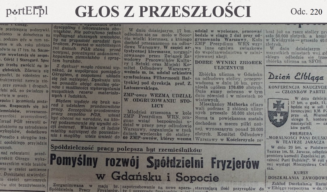 Elbląg, Głos Wybrzeża nr 256, 1950 r.