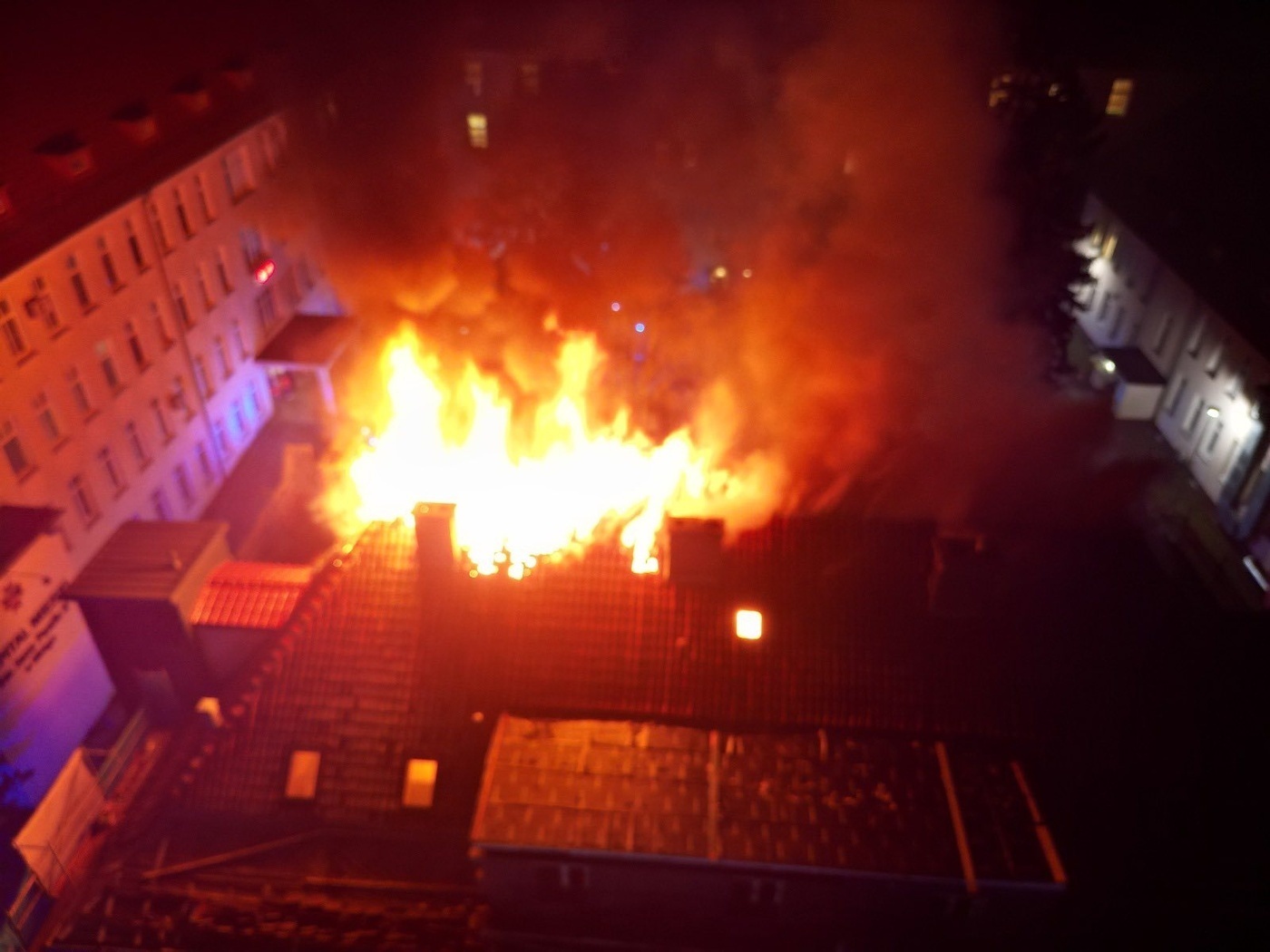 Elbląg, Pożar w Szpitalu Miejskim, Elbląg, Pożar w Szpitalu Miejskim,