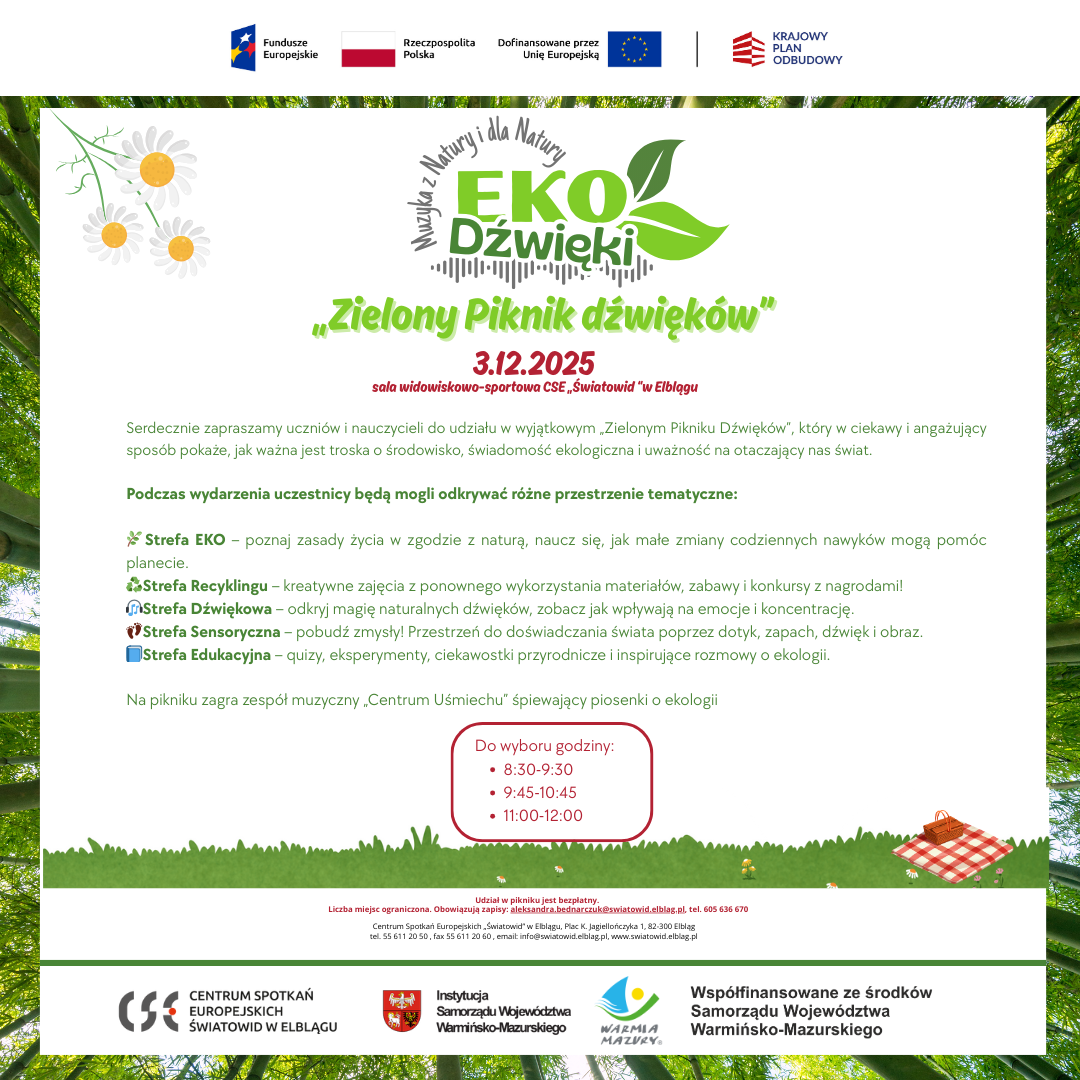 "Zielony piknik dźwięków” w „Światowidzie" już 3 grudnia "Zielony piknik dźwięków” w „Światowidzie" już 3 grudnia