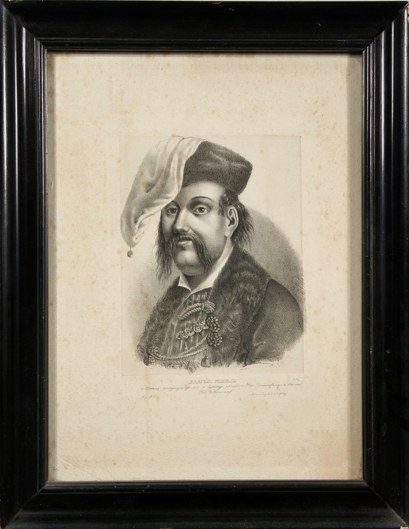 Elbląg, Zakupiony do zbiorów MAH portret litograficzny Kaspra Bekiesza, wydany przez Józefa Oziębłowskiego, 1841 r.