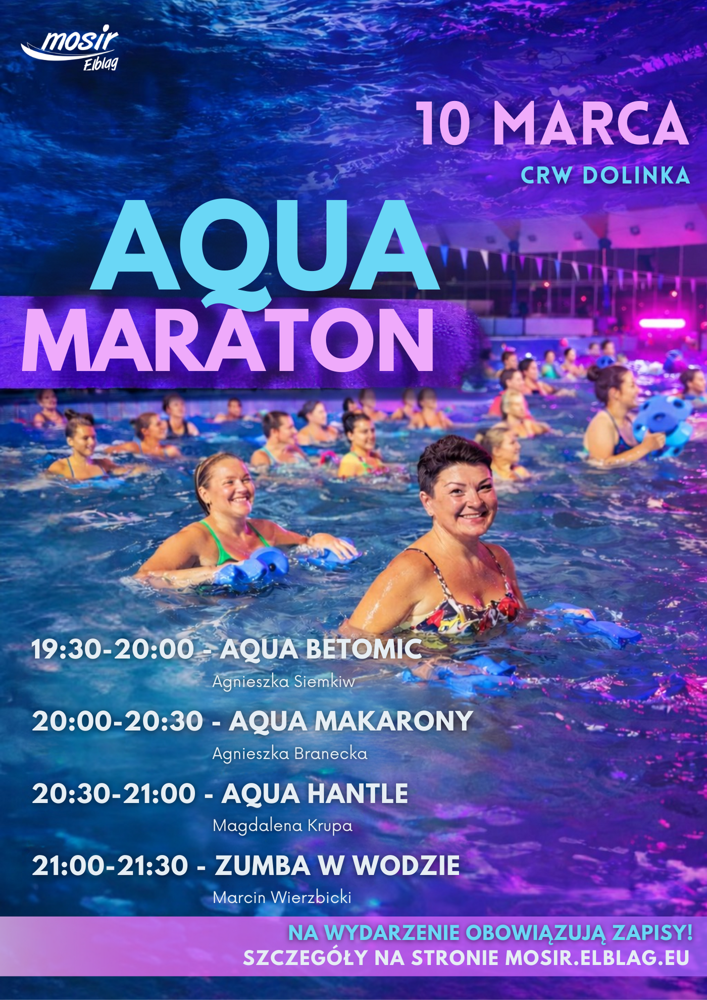 Elbląg, Aqua Maraton, czyli 120 minut ruchu w wodzie