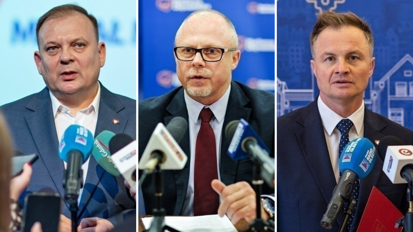 Elbląg, Od lewej: Michał Missan, Jacek Protas, Marcin Kuchciński