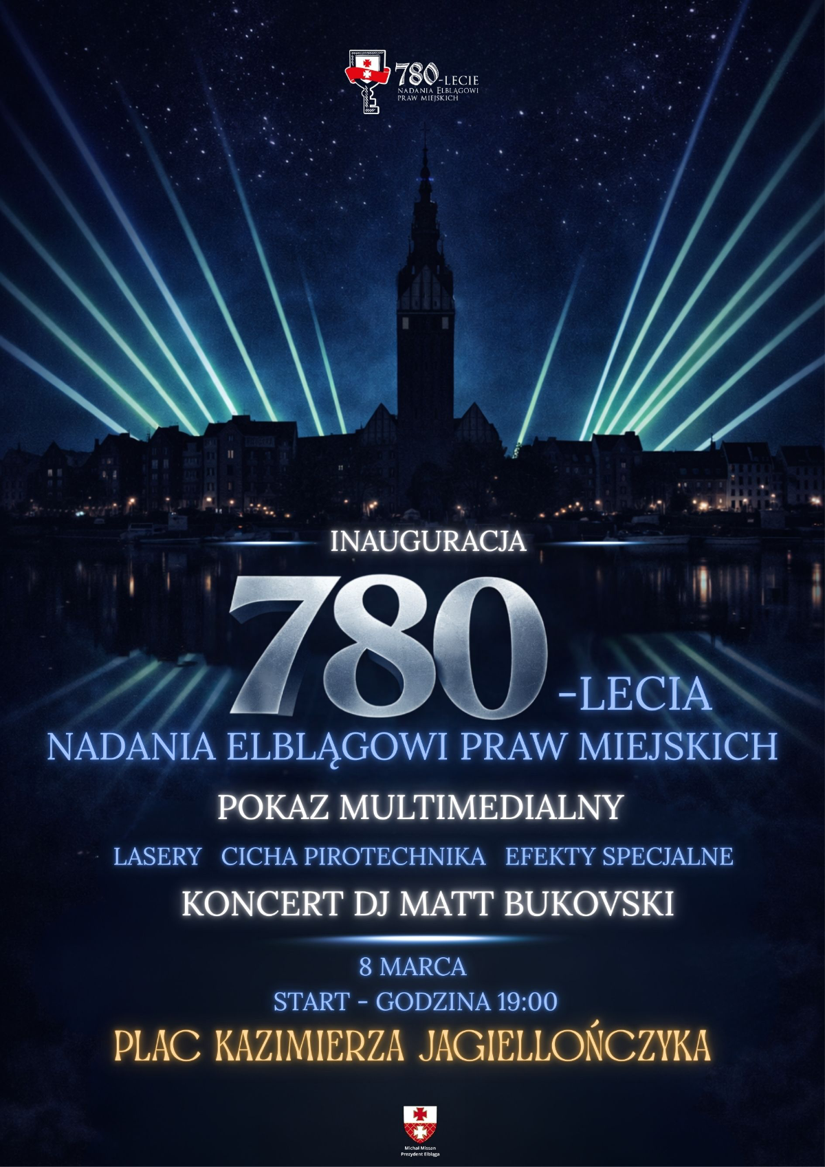 Elbląg, Pokaz multimedialny z okazji 780-lecia praw miejskich Elbląga