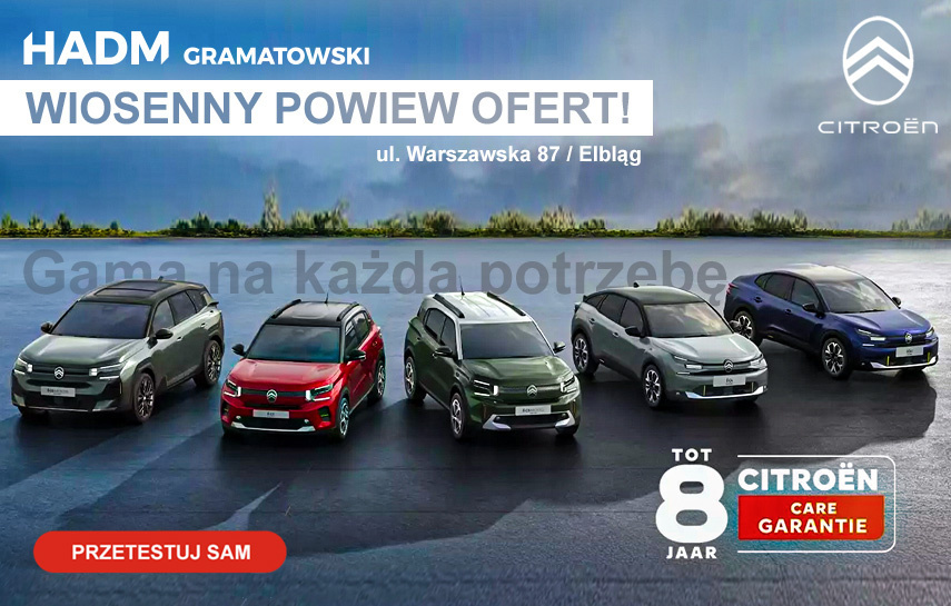 Citroën HADM Gramatowski w Elblągu - jakość obsługi, która przekłada się na przyjemność z jazdy Citroën HADM Gramatowski w Elblągu - jakość obsługi, która przekłada się na przyjemność z jazdy