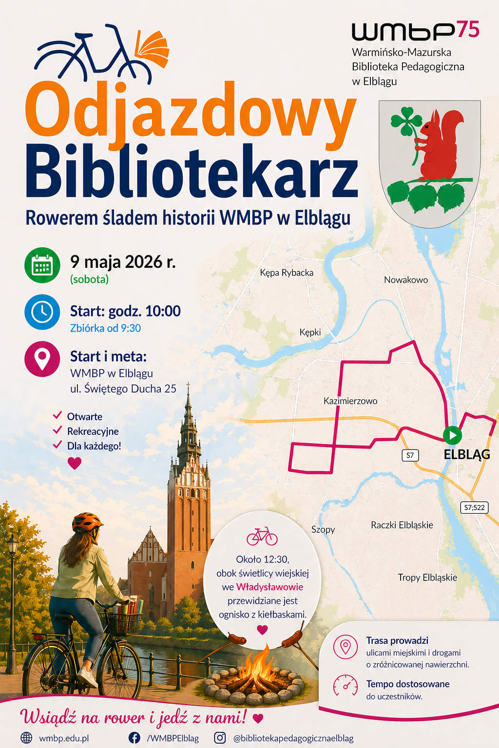 Elbląg, Odjazdowy Bibliotekarz, śladami dawnych siedzib WMBP w Elblągu