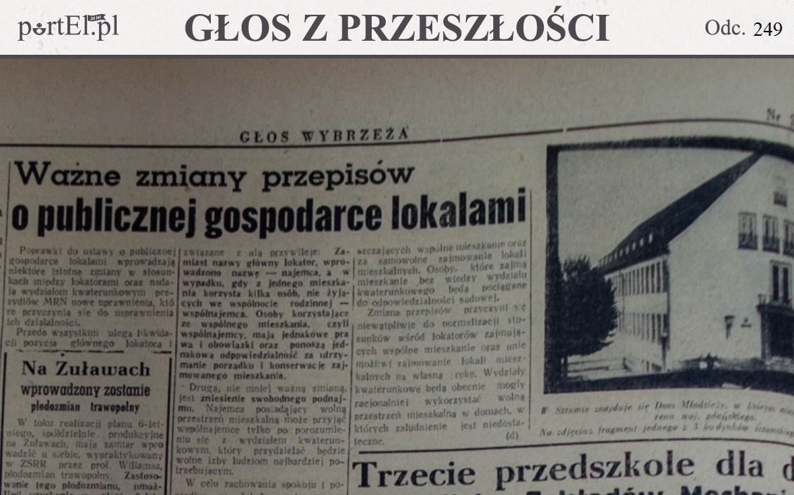 Elbląg, „Bawił służbowo w Elblągu przewodniczący prezydium” (Głos z przeszłości, odc. 249)