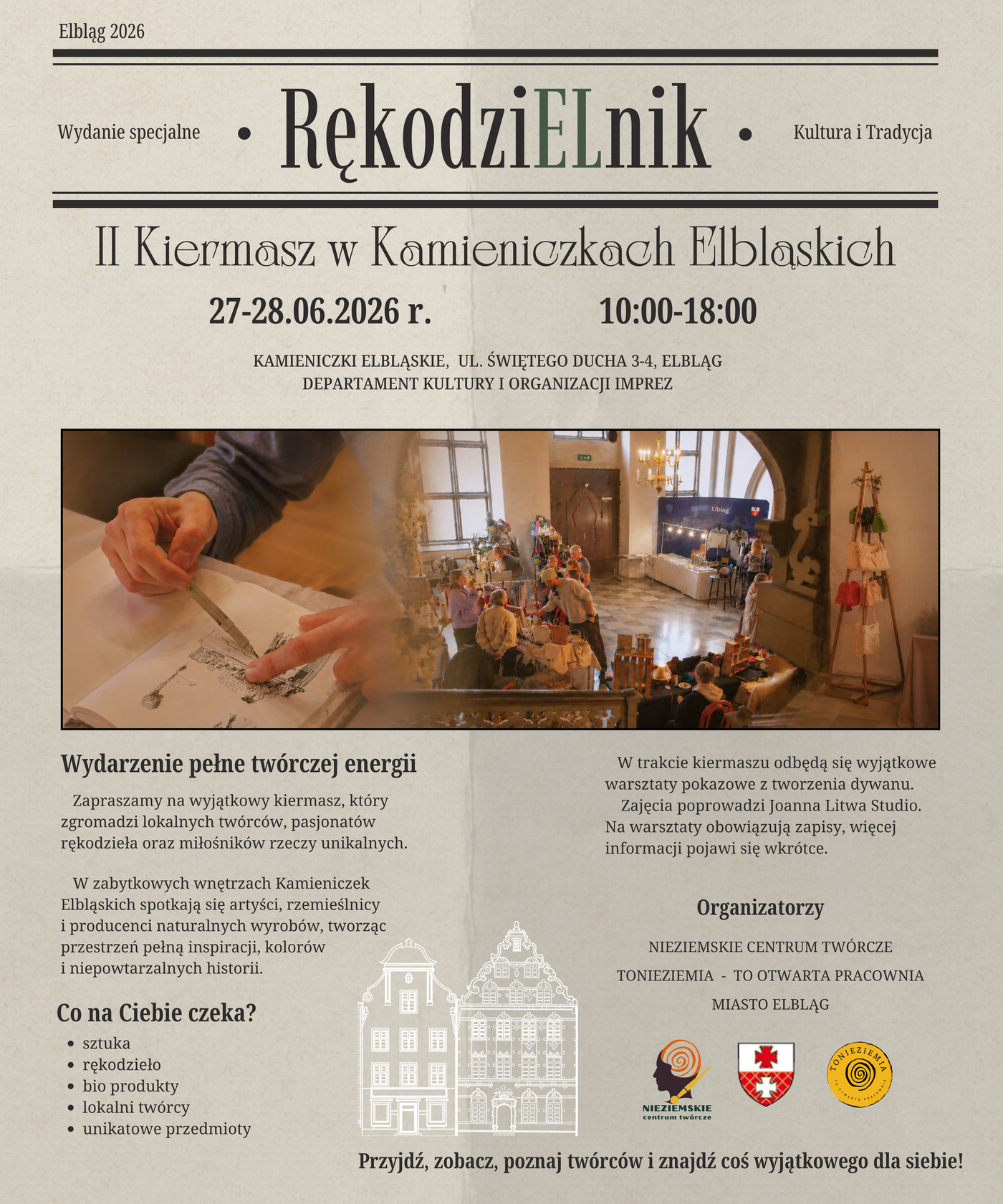 Elbląg, RękodziELnik - II Kiermasz w Kamieniczkach Elbląskich Elbląg, RękodziELnik - II Kiermasz w Kamieniczkach Elbląskich