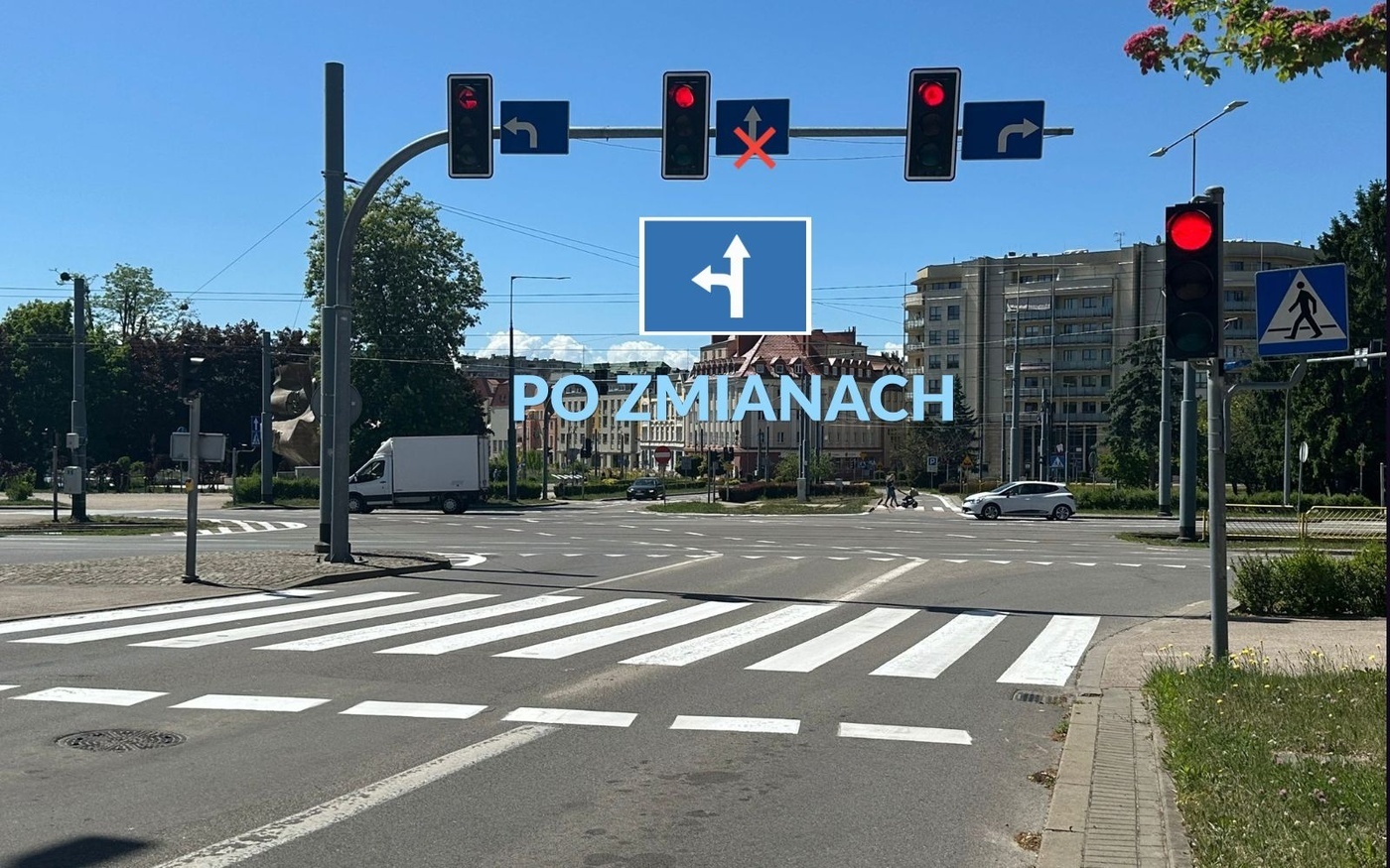 Elbląg, Zmiana organizacji ruchu na skrzyżowaniu ul. Traugutta i ul. Grota-Roweckiego