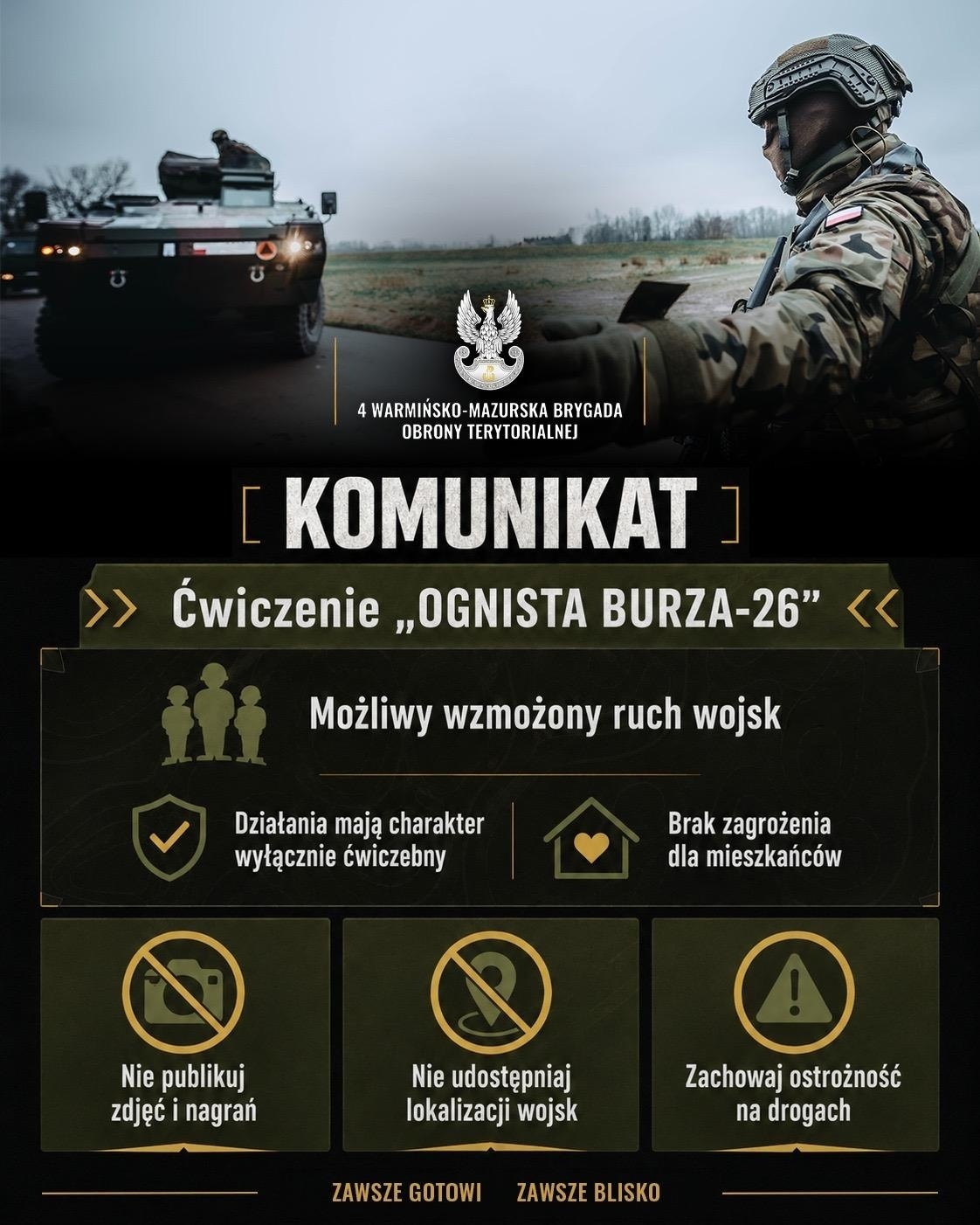 Elbląg, Wzmożony ruch wojsk w związku z ćwiczeniami Elbląg, Wzmożony ruch wojsk w związku z ćwiczeniami